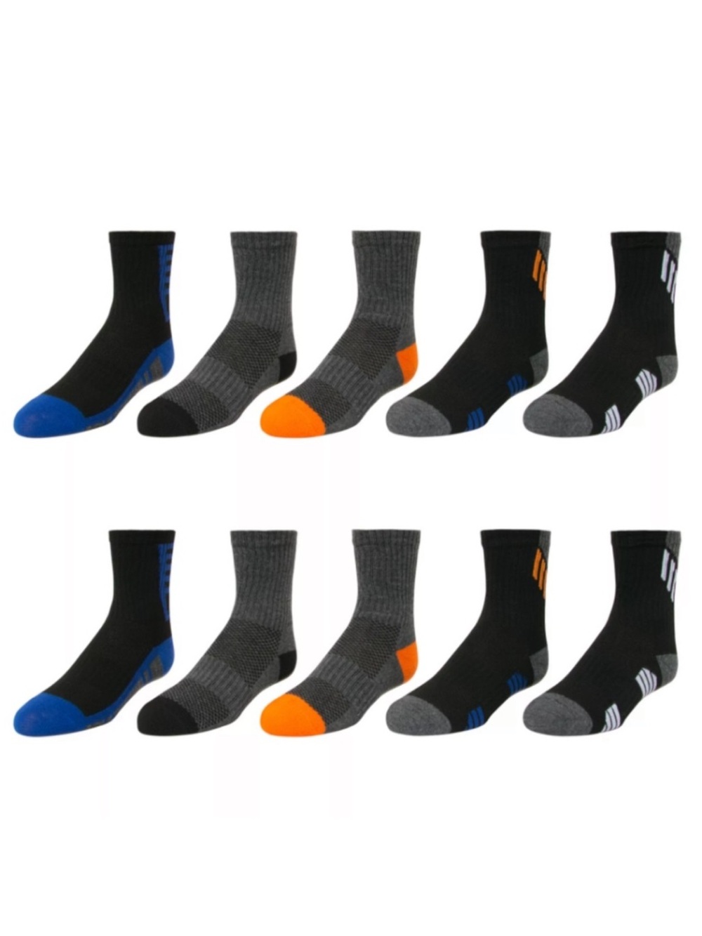 Tek Gear Boys 10-Pack Performance Crew Socks
